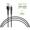 Дата кабель USB 2.0 AM to Micro 5P 2.0m CBFLEXM2 black Intaleo (1283126521430) изображение 3