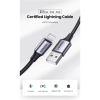 Дата кабель USB 2.0 AM to Lightning 2.0m US199 2.4A Black Ugreen (60158) зображення 3