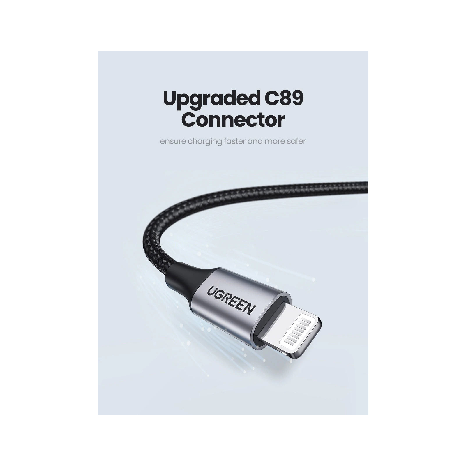 Дата кабель USB 2.0 AM to Lightning 2.0m US199 2.4A Silver Ugreen (60163) зображення 4