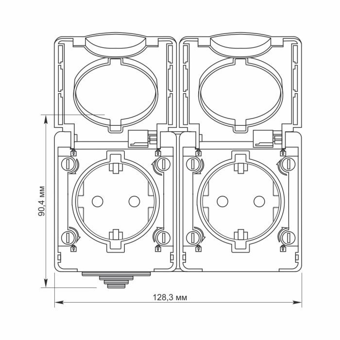 Розетка Videx BINERA IP65 наружная 2ая с заземлением серая (VF-BNW22G-G) изображение 4