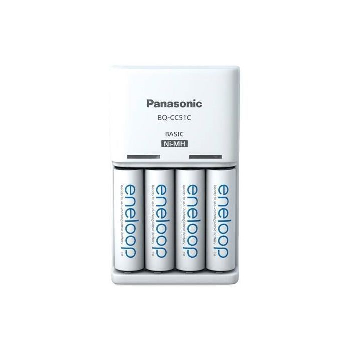 Зарядное устройство для аккумуляторов Panasonic Basic Charger + Eneloop 4AA 2000 mAh New (K-KJ51MCD40E)