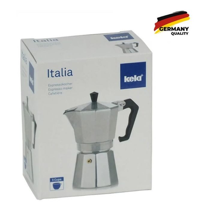 Гейзерная кофеварка Kela Italia 150 мл 3 Cap Silver (10590) изображение 2