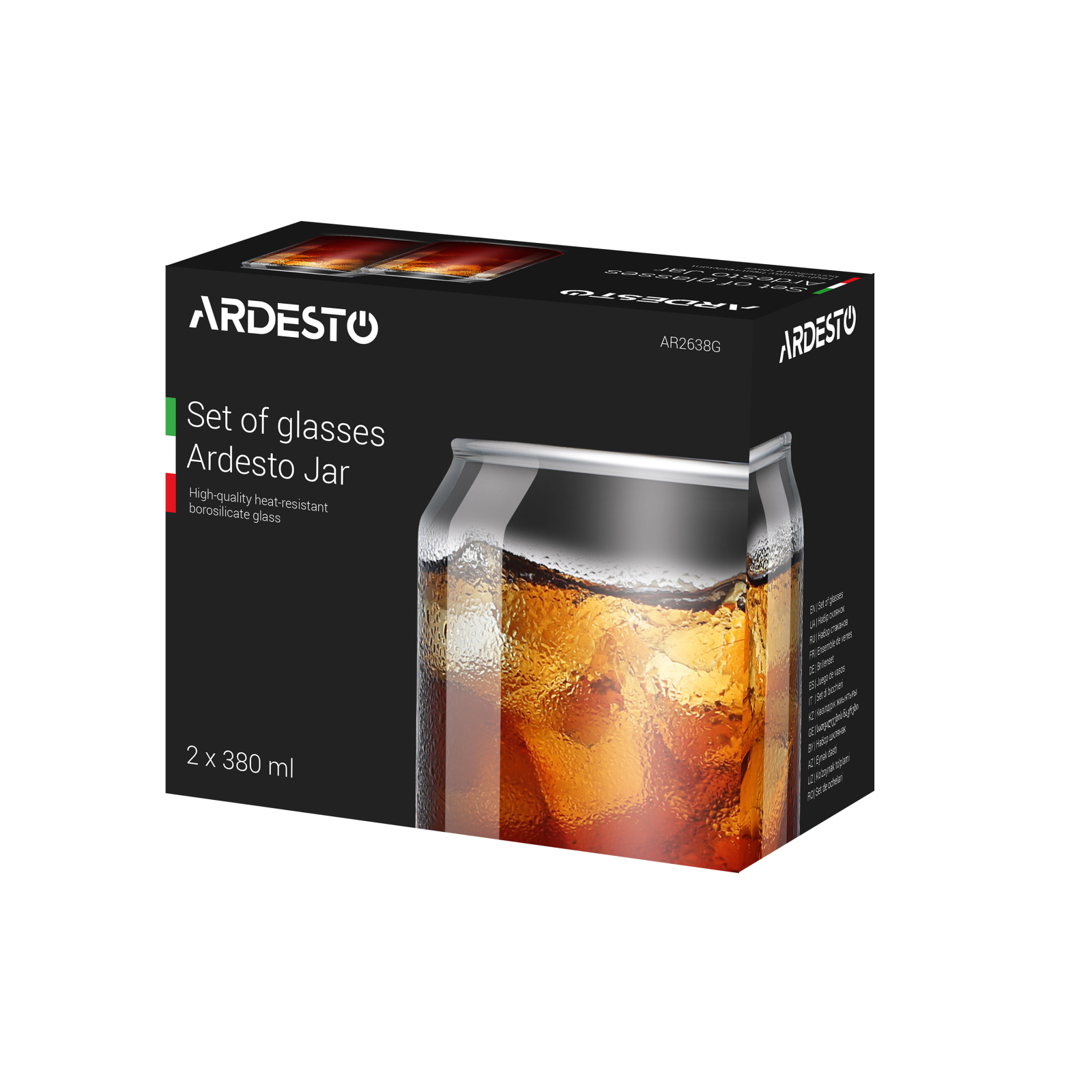 Набір склянок Ardesto Jar 380 мл (AR2638G) зображення 2