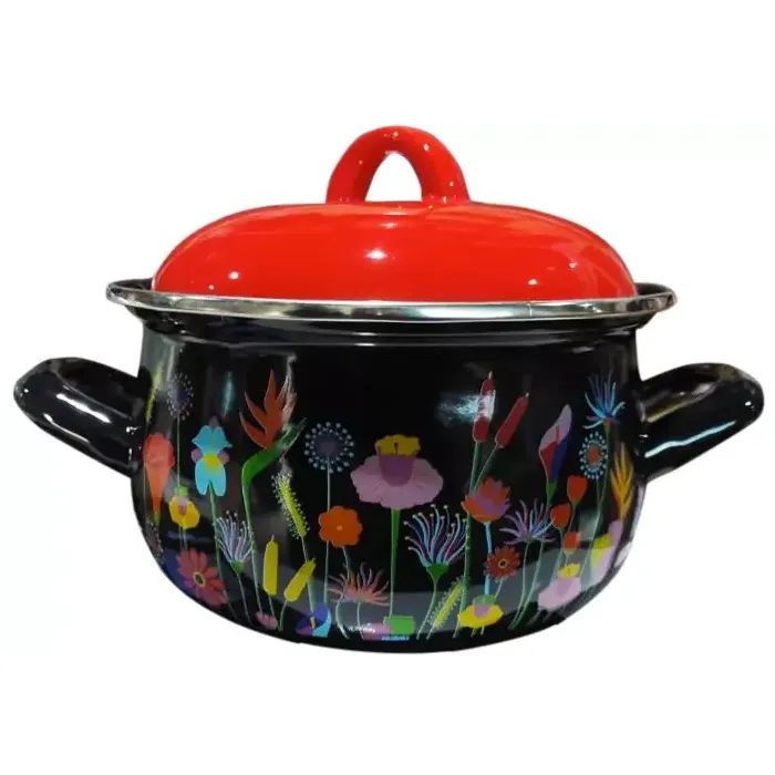 Кастрюля Gusto "Квіткова галявина" 16 см 2,1 л (GT-T-116-FM)