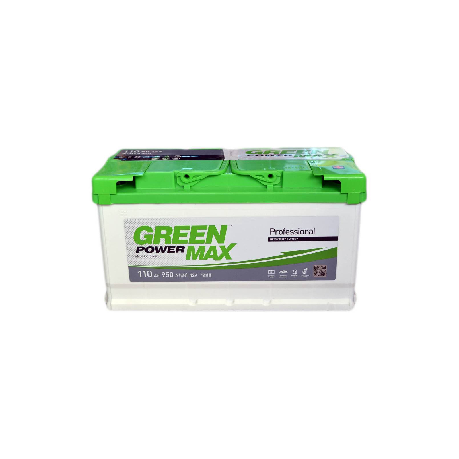 Аккумулятор автомобильный GREEN POWER MAX 110Ah (+/-) (950EN) (26189)