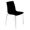 Кухонный стул PAPATYA x-treme-s, сиденье сплошно-черное, цвет 42, ножки хром (3064)