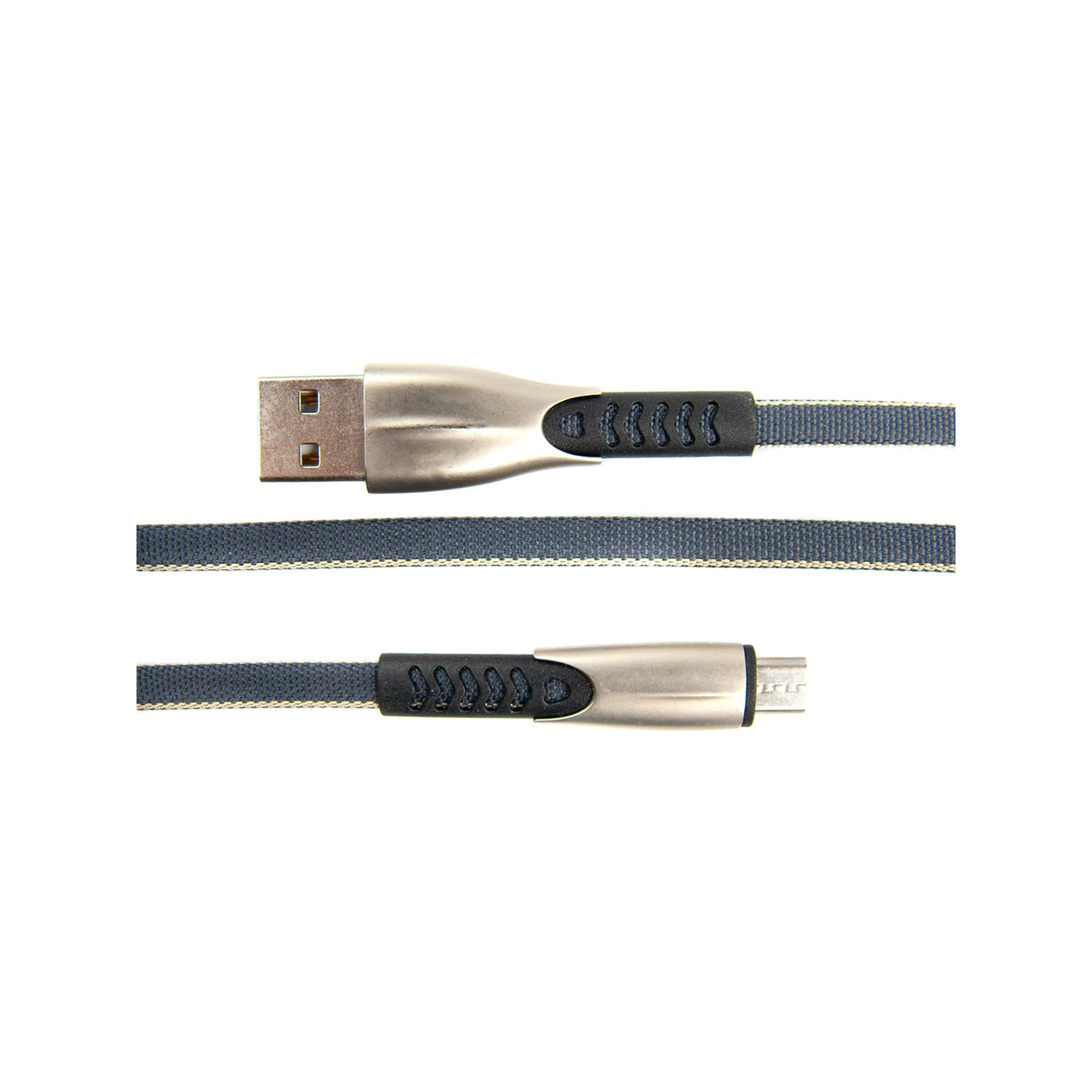 Дата кабель USB 2.0 AM to Micro 5P 0.25m gray Dengos (PLS-M-SHRT-PLSK-GREY) изображение 2