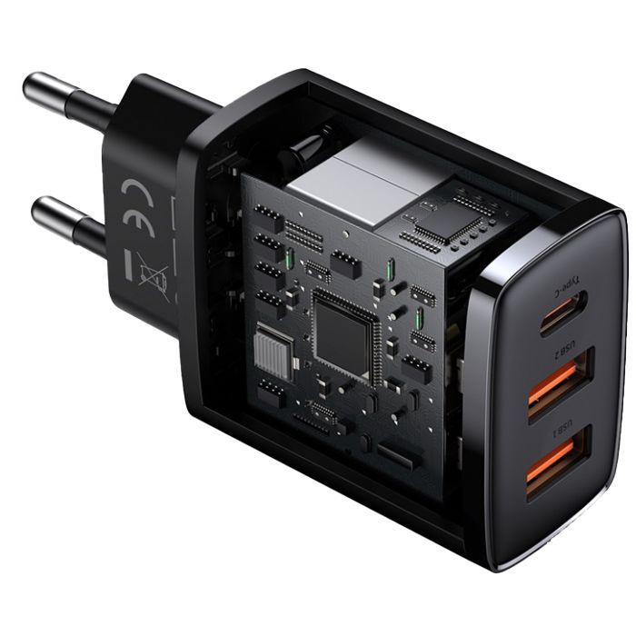 Зарядний пристрій Baseus Compact Quick Charger 2U+C (CCXJ-E01) зображення 4
