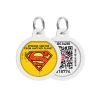 Адресник для тварин WAUDOG Smart ID з QR паспортом "Супермен вінтаж" коло 30 мм (230-1011)