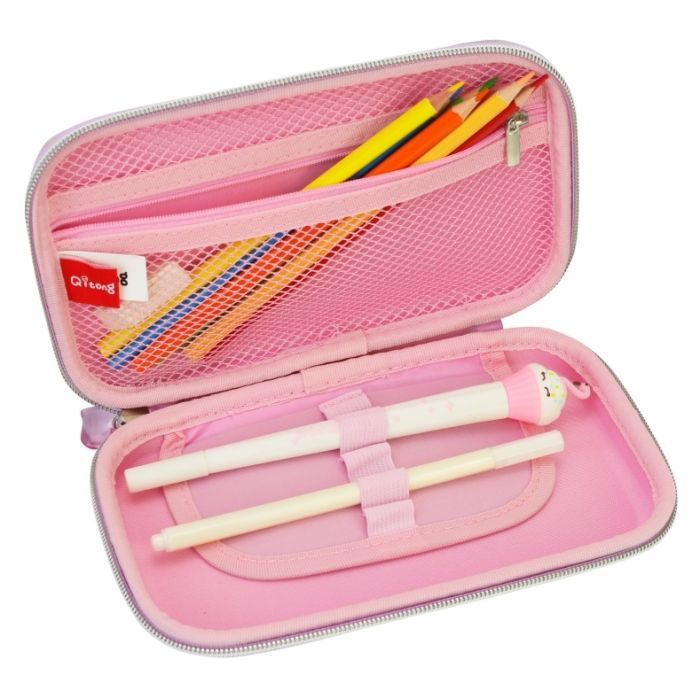 Пенал Cool For School з тисненням 1 відділення Пурпурний (QT-5781-Blue) зображення 2