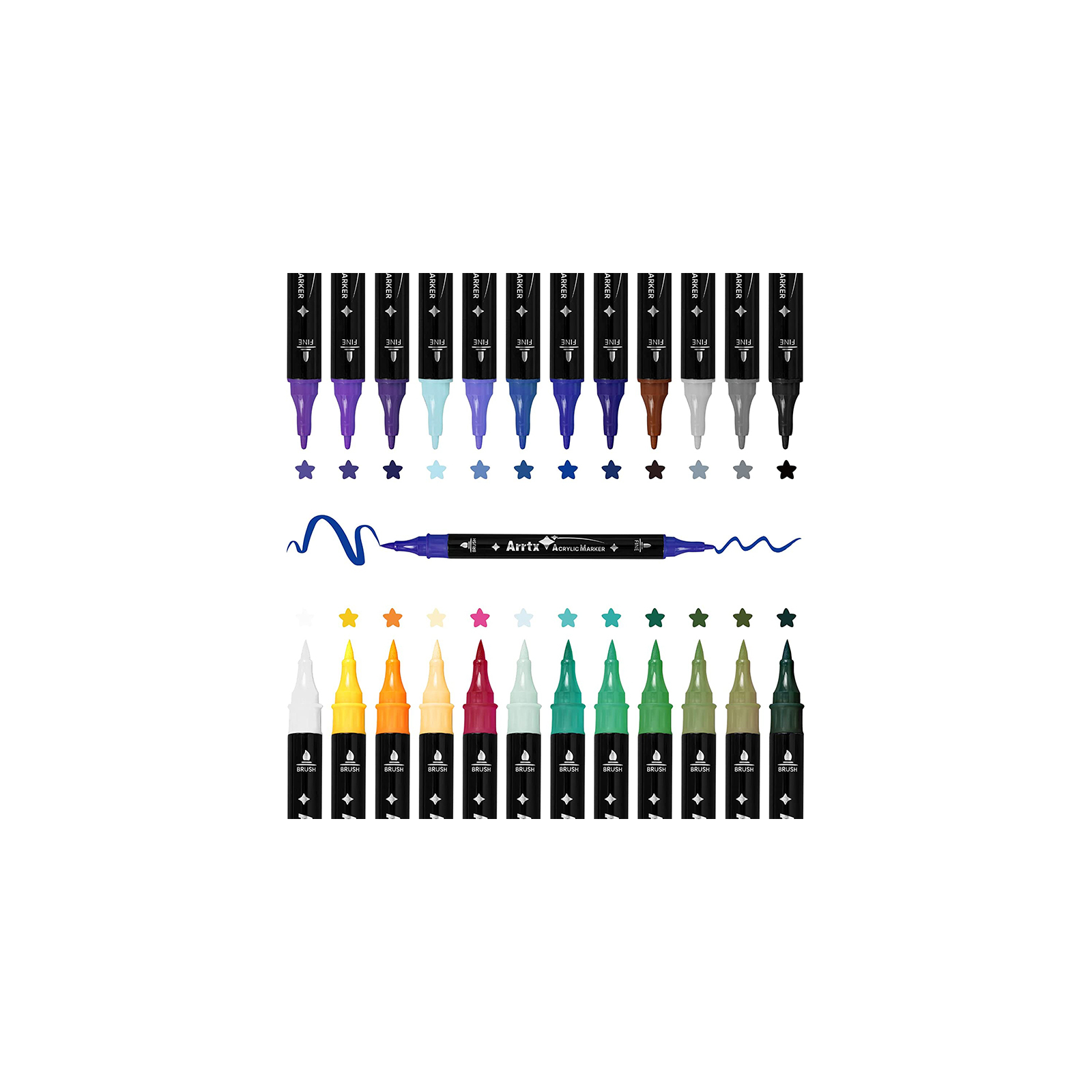 Художественный маркер Arrtx акриловые AACM-03-24B, 24 цвета (LC303304)