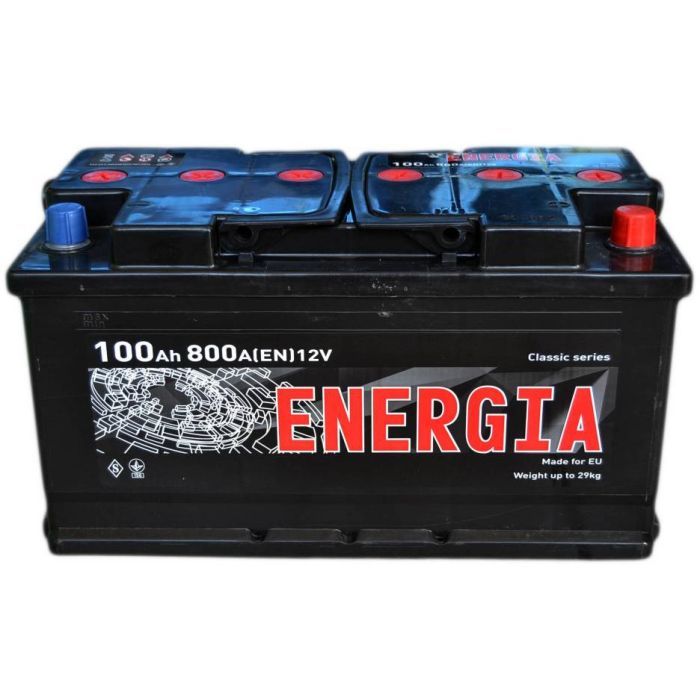 Аккумулятор автомобильный ENERGIA 100Ah Ев (-/+) (800EN) (22392)