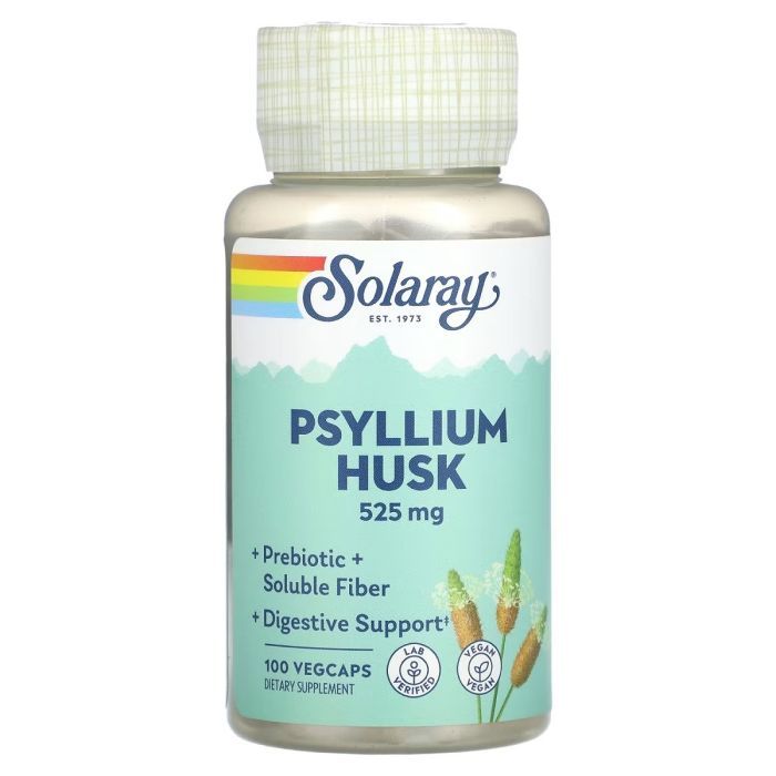 Травы Solaray Шелуха семян подорожника, 525 мг, Psyllium Husk, 100 вегетарианс (SOR-01460)