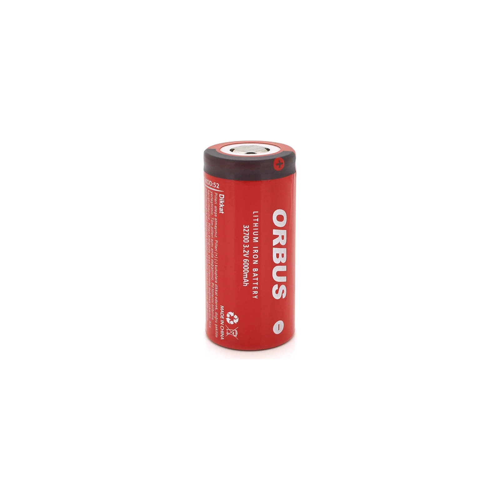 Аккумулятор 32700 LiFEPO4, 6000mAh, 3.2V, RED/GREY Orbus (ORB32700-48G)