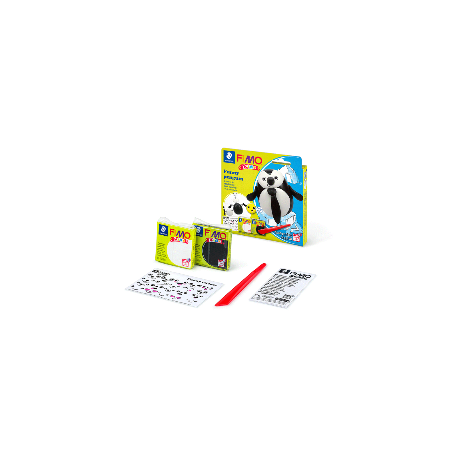 Набір для творчості Fimo Kids Пінгвінчик 2 кольори х 42 г (4007817078709) зображення 2