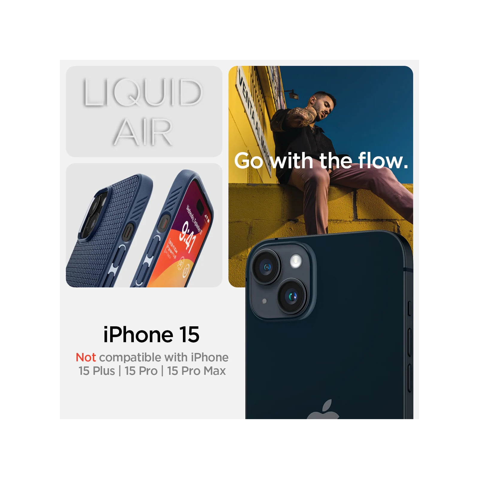 Чехол для мобильного телефона Spigen Apple iPhone 15 Liquid Air NavyBlue (ACS06791) изображение 14