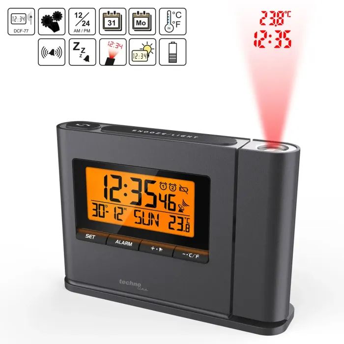 Настольные часы Technoline WT519 проекционный Anthracite (DAS301811) изображение 7
