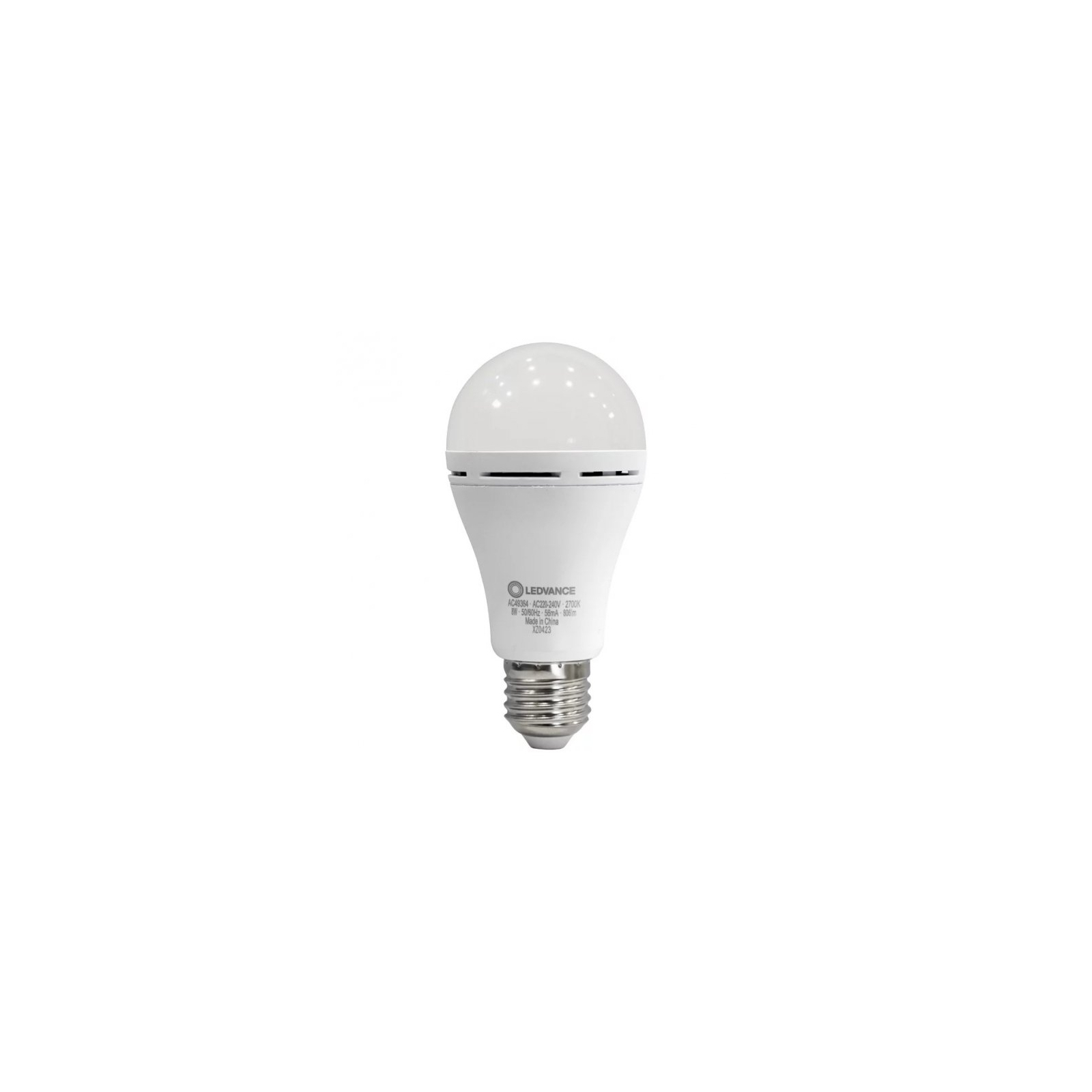 Лампочка LEDVANCE акумуляторна A60 8W 806Lm 2700К E27 (4099854102417) изображение 2