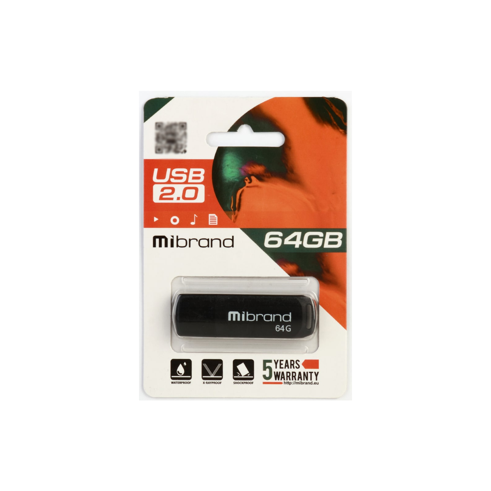 USB флеш накопичувач Mibrand 64GB Mink Black USB 2.0 (MI2.0/MI64P4B) зображення 2