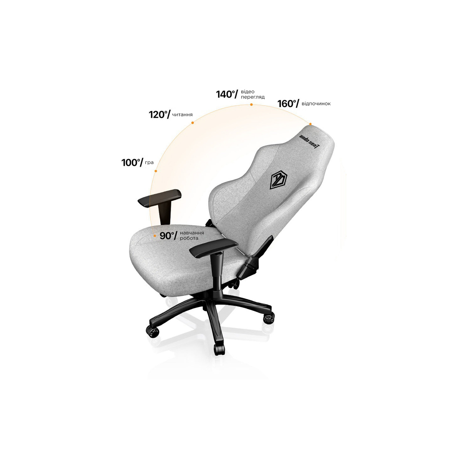 Кресло игровое Anda Seat Phantom 3 Size L White (AD18Y-06-W-PV) изображение 4