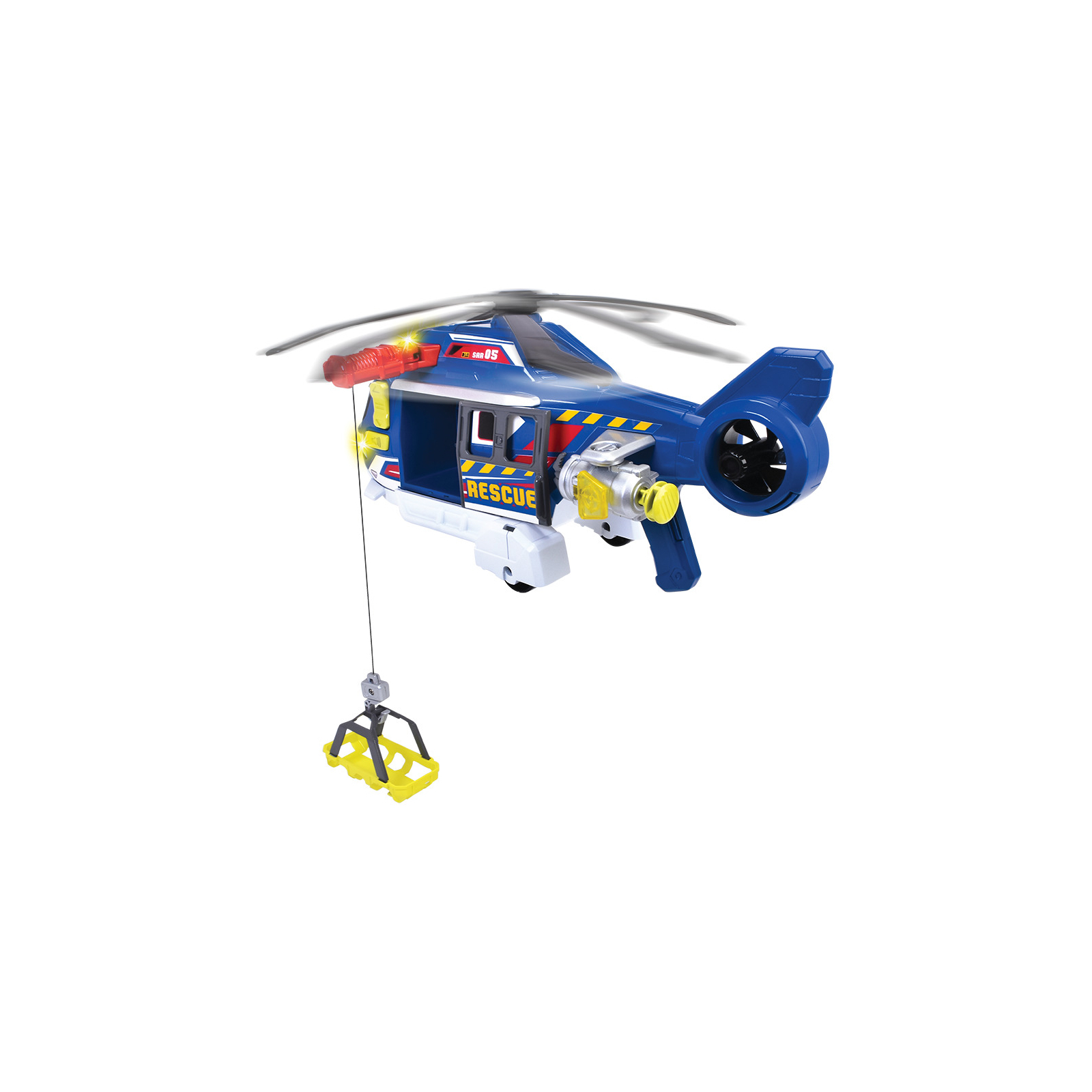Спецтехніка Dickie Toys Функціональний вертоліт Служба порятунку з лебідкою зі звуком та світловими ефектами 36 см (3307002) зображення 5
