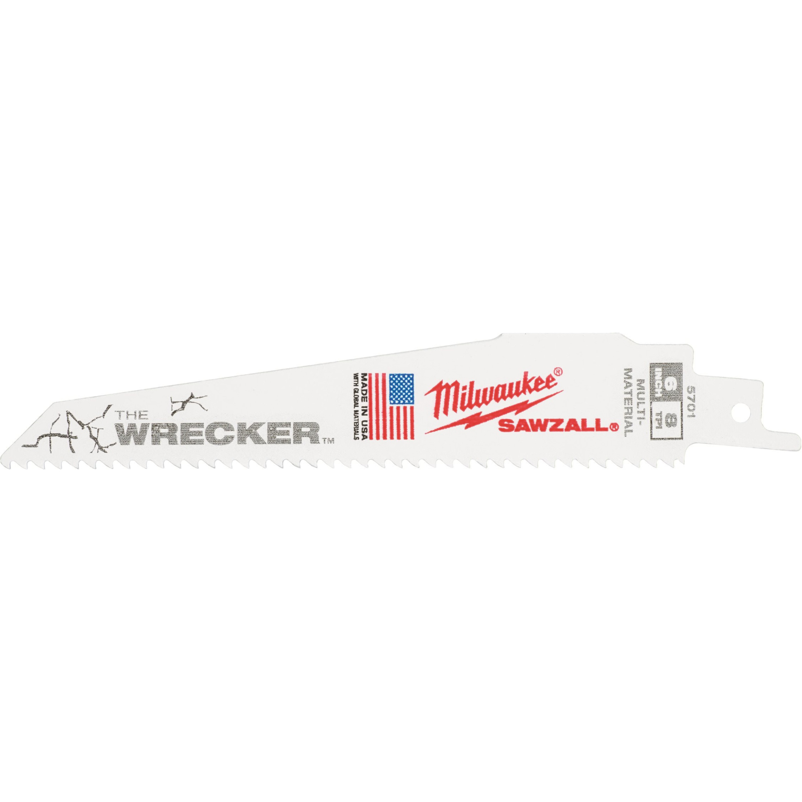 Полотно Milwaukee для шабельної пили, WRECKER 230мм, крок 3,6/2,3мм, 5шт, метал, деревина (48005706)