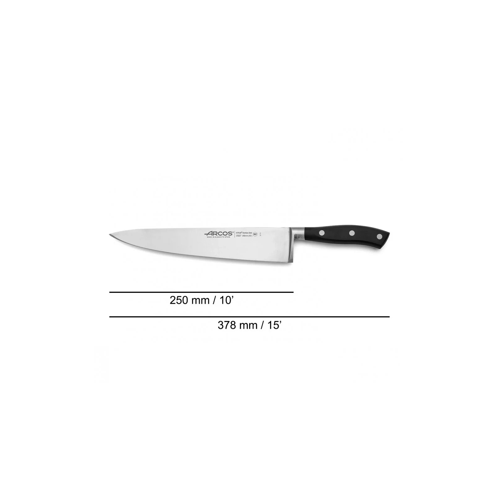 Кухонный нож Arcos Riviera поварський 250 мм (233700) изображение 2