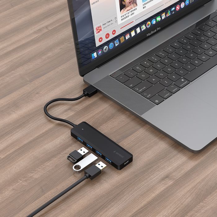 Концентратор Gembird 4 ports USB 3.1,USB-A, USB-C PD (UHB-U3P4P-02) изображение 4