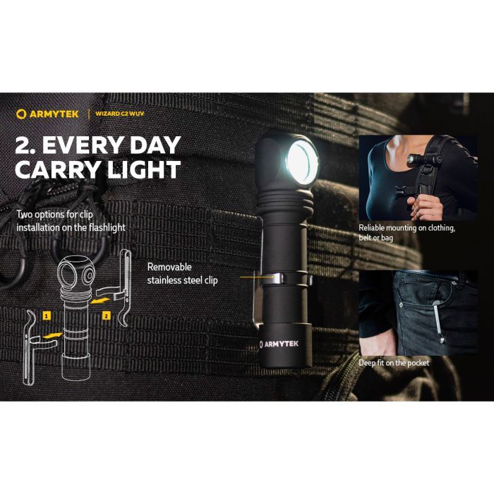 Ліхтар Armytek Wizard C2 WUV White & Ultraviolet (F08901UF) зображення 10