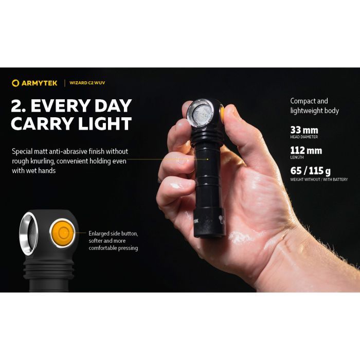 Ліхтар Armytek Wizard C2 WUV White & Ultraviolet (F08901UF) зображення 12