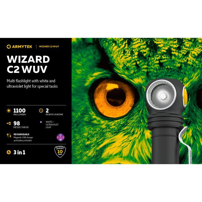 Ліхтар Armytek Wizard C2 WUV White & Ultraviolet (F08901UF) зображення 8