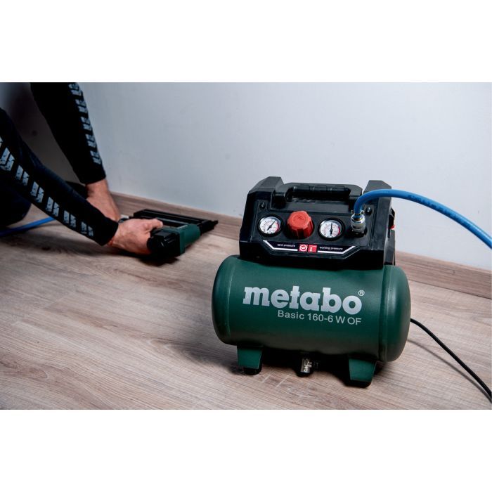 Компрессор Metabo BASIC 160-6 W OF безмасляный, 900Вт, 6л, 160л/мин, 8бар. (601501000) изображение 3