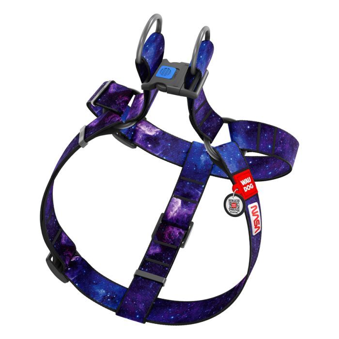 Шлей для собак WAUDOG Nylon с QR паспортом "NASA21" пластиковый фастекс XL (324-0148) изображение 2