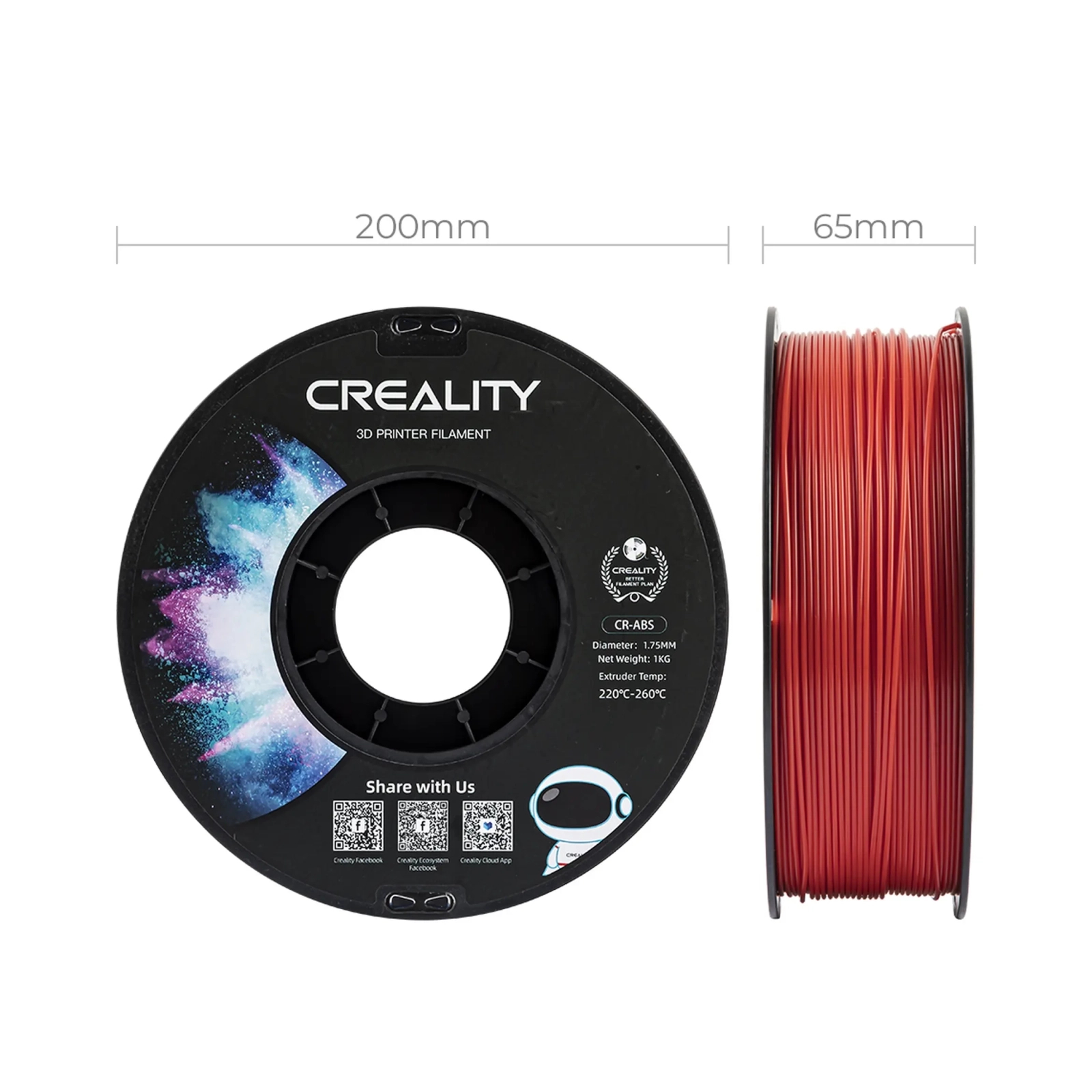 Пластик для 3D-принтера Creality ABS 1кг, 1.75мм, red (3301020032) изображение 6