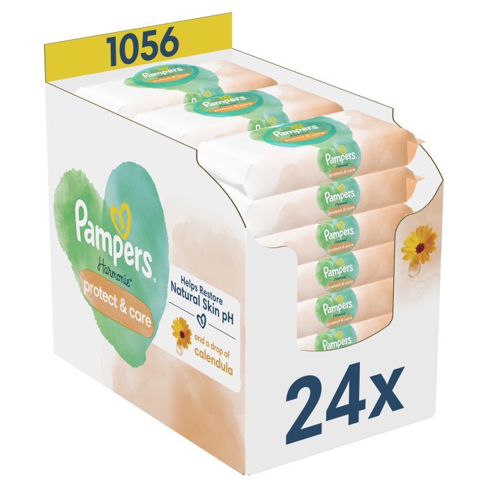 Дитячі вологі серветки Pampers Harmonie Protect&Care з календулою 44 шт (8700216250641)