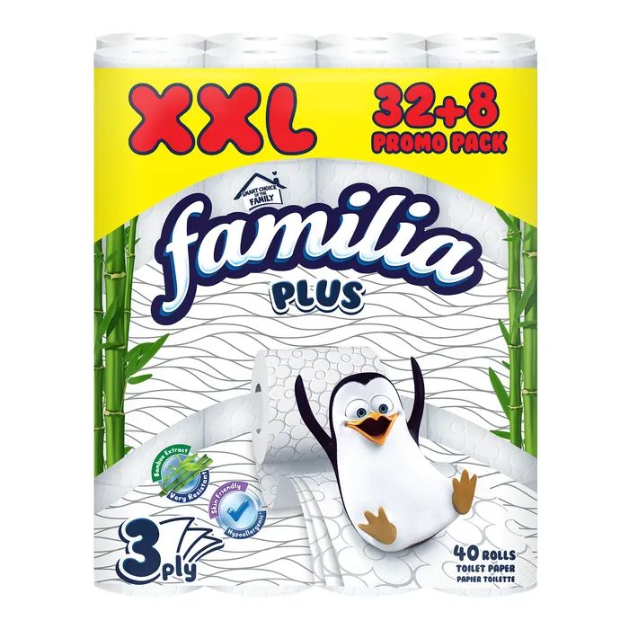 Туалетний папір Familia 3 шари 32+8 рулонів (8690536023493)