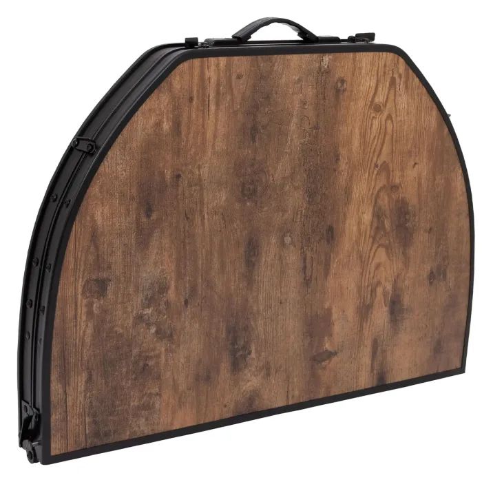 Туристичний стіл Bo-Camp Woodbine Oval 100x70 cm Black/Wood look (1404185) зображення 7