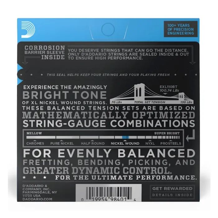 Струны для гитары D'Addario XL Nickel Wound Regular Light Balanced Tension (10-46) (EXL110BT) изображение 3