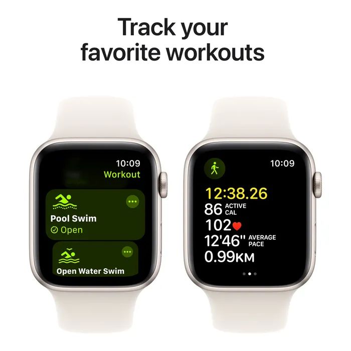 Смарт-часы Apple Watch SE 2024 GPS 40mm Starlight Aluminium Case with Starlight Sport Band - S/M (MXEF3QH/A) изображение 6