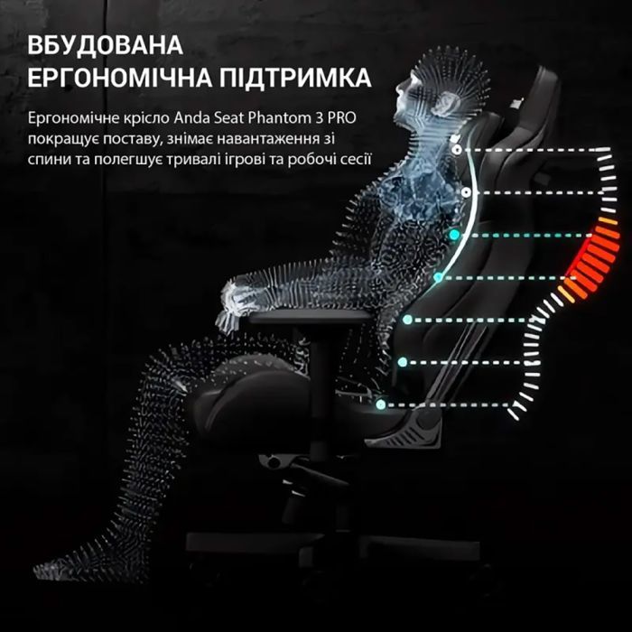 Кресло игровое Anda Seat Phantom 3 Pro Fabric Size L Grey (AD18YC-06-G-F) изображение 9