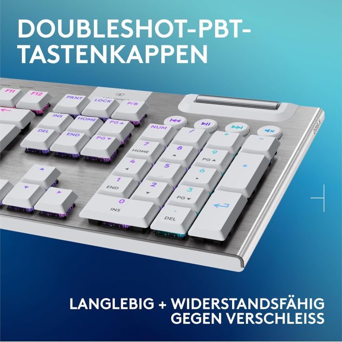 Клавіатура Logitech G915 X Lightspeed Switch-Tactile Wireless/Bluetooth/USB UA White (920-012690) зображення 9