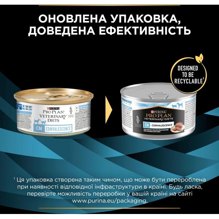 Влажный корм для кошек Purina Pro Plan Veterinary Diets CN Convalescence Выздоровление после операций Мусс для кошек и собак 195 г (8445290092939) изображение 8