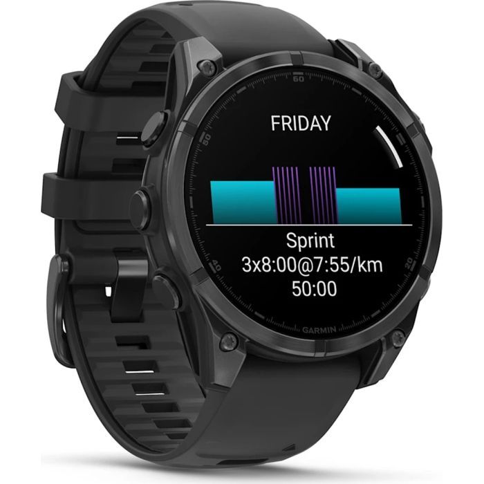 Смарт-часы Garmin fenix 8 47mm, AMOLED, Glass/SS, SlateGray Steel/Black, BlkBnd, GPS (010-02904-00) изображение 3