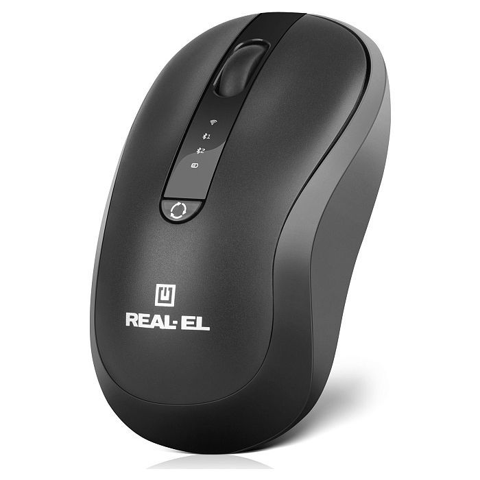 Мишка REAL-EL RM-450W Wireless/Bluetooth Black/Gray (EL123200046) зображення 2