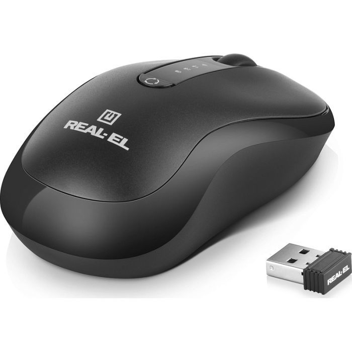 Мишка REAL-EL RM-450W Wireless/Bluetooth Black/Gray (EL123200046) зображення 4