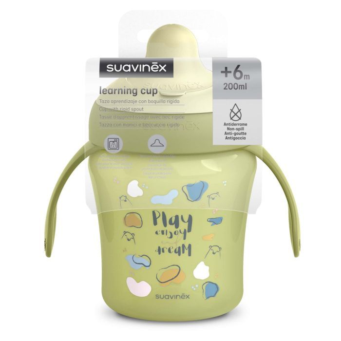 Поильник-непроливайка Suavinex Bear Family чашка с носиком, 200 мл +6 мес. зеленая (402643) изображение 4