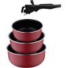 Ківш Bergner Click & cook, набір зі знімною ручкою 16/18/20 см, 4 предмети (BG-31608-RD)