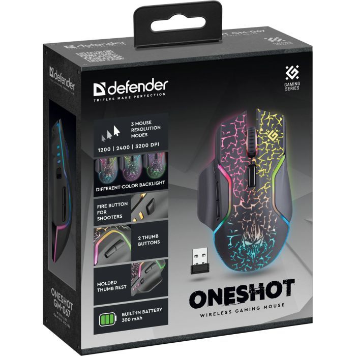 Мышка Defender Oneshot GM-067 Wireless Black (52067) изображение 10