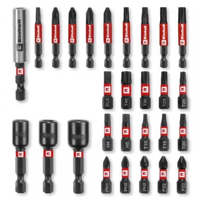 Набор бит Einhell бит и головок, 1/4", 28шт, кейс (108703) изображение 3