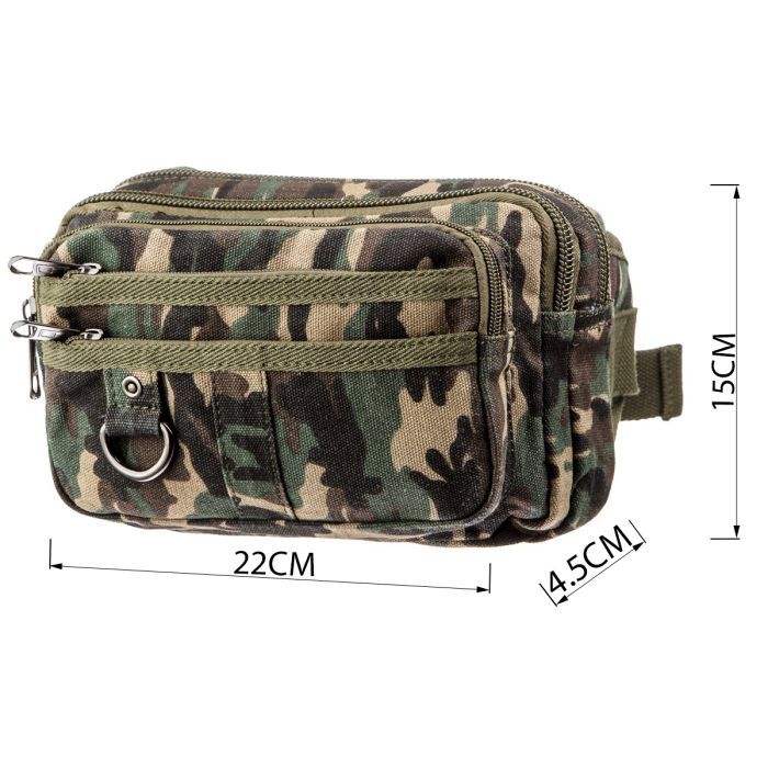 Сумка Vintage Бананка текстильная на пояс Синяя (20158) изображение 3